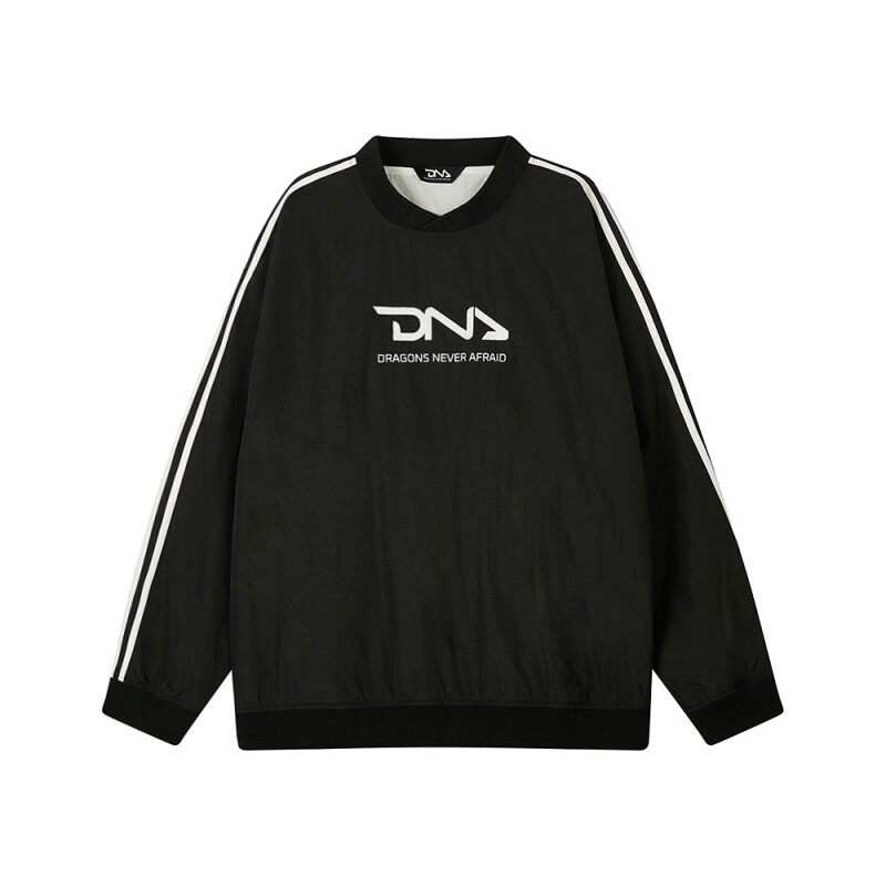 【DNA官方】美式复古运动风三条杠圆领夹克男女宽松情侣潮牌外套