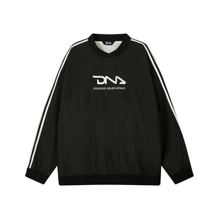 【DNA官方】美式复古运动风三条杠圆领夹克男女宽松情侣潮牌外套