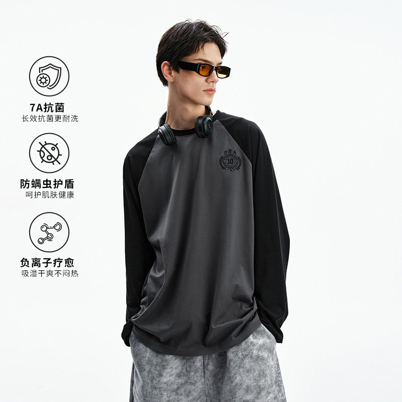 【DNA官方】2025年春夏徽章刺绣长袖圆领T恤百搭休闲打底T恤