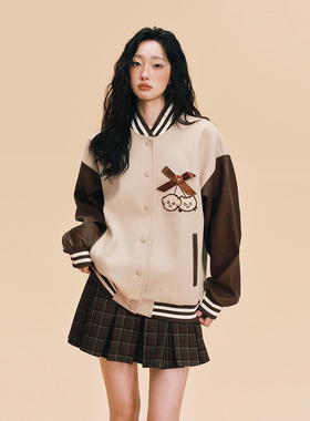 【DNA官方】樱桃棒球服夹克外套25年秋冬美式复古学院风休闲上衣