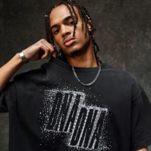 DNA官方 直喷纯棉打底衫 短袖 字母数码 百搭宽松潮流上衣 t恤男士