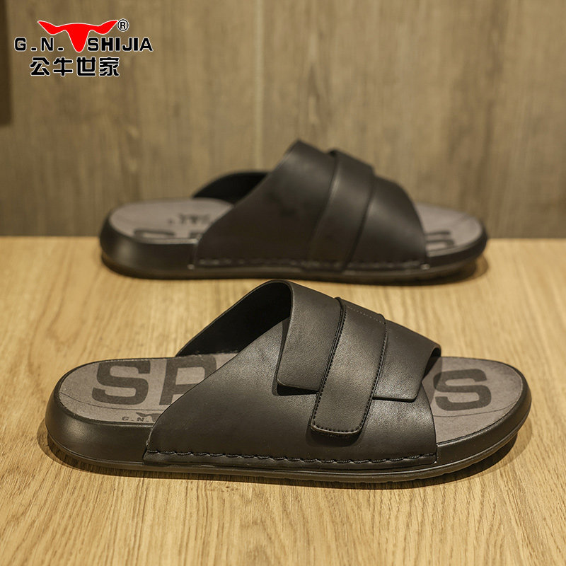 公牛世家男士拖鞋夏季外穿防滑耐磨高端凉鞋软底舒适沙滩一字凉拖,流行男鞋,一字拖,淘宝优惠券,粉丝福利购,淘宝优惠卷