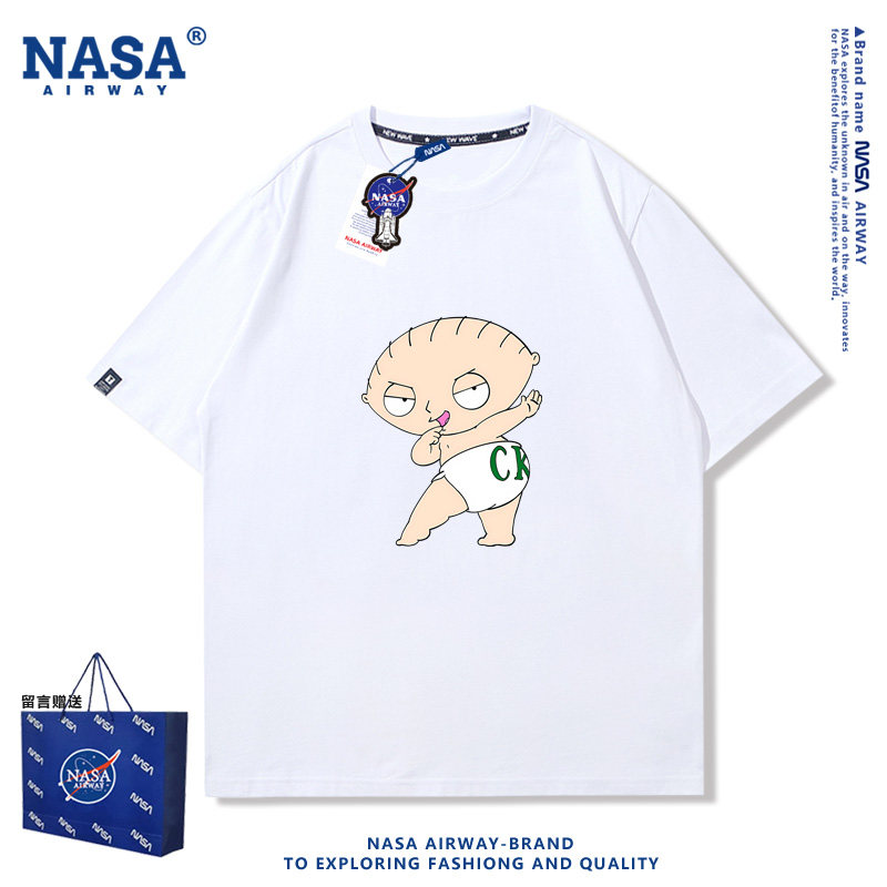 NASA AW Familyguy恶搞之家饺子周边男女纯棉短袖T恤夏季半袖上衣