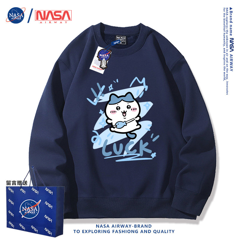 NASA联名日系卡通可爱吉伊卡哇圆领卫衣春秋款男女生宽松套头上衣