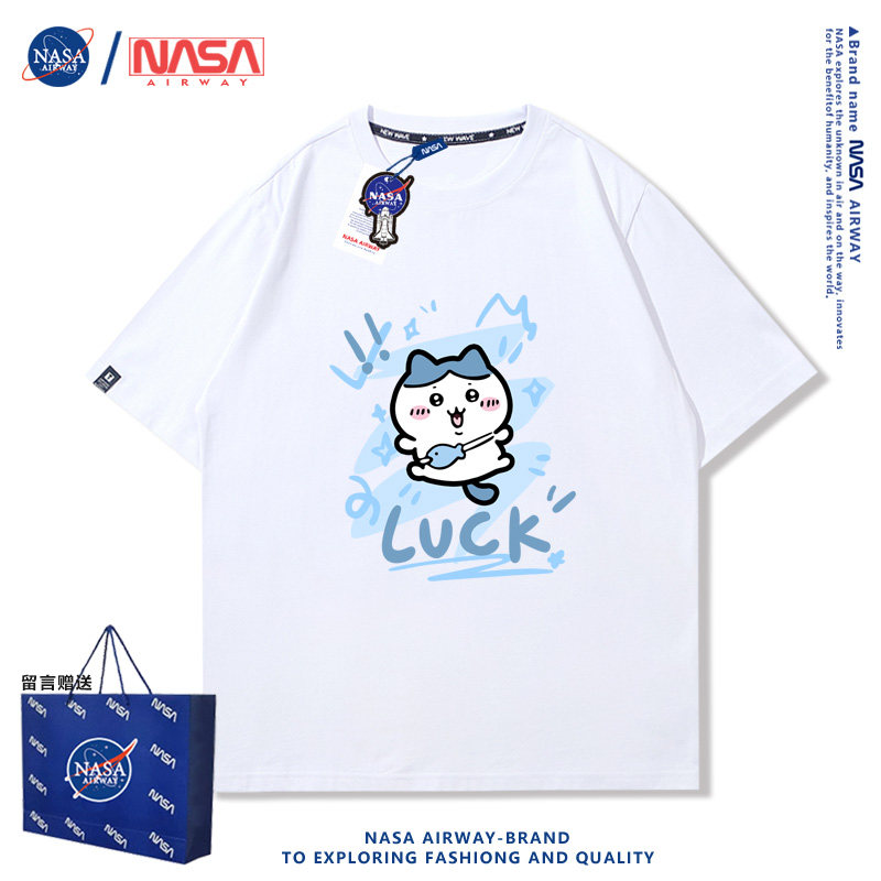 NASA联名日系卡通可爱吉伊卡哇纯棉短袖T恤夏款男女休闲宽松半袖