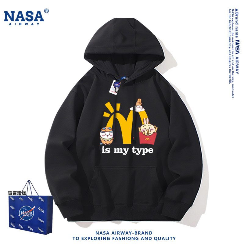 NASA联名麦门麦当劳联名吉伊卡哇乌萨奇小八连帽卫衣秋冬上衣服潮