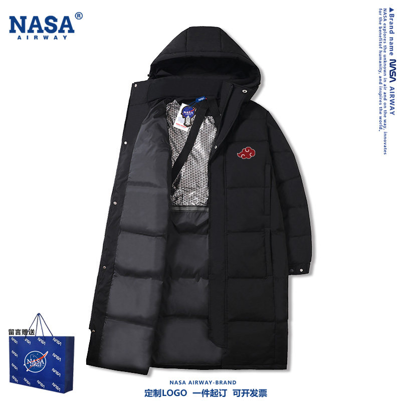 NASA联名火影忍者族徽联名周边二次元连帽羽绒服男女冬季外套上衣