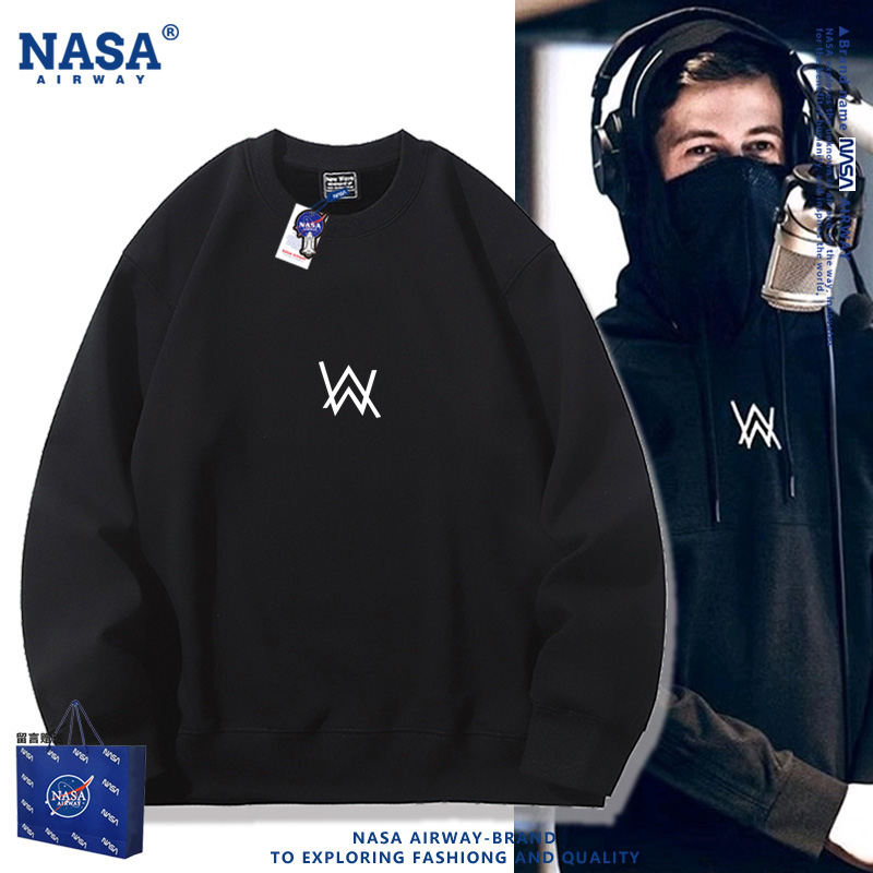 NASA联名艾伦沃克alanwalker同款DJ潮圆领卫衣男女生春秋上衣新款