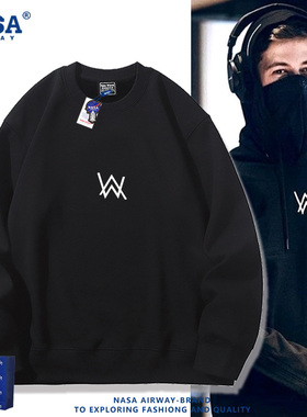 NASA联名艾伦沃克alanwalker同款DJ潮圆领卫衣男女生秋冬上衣新款