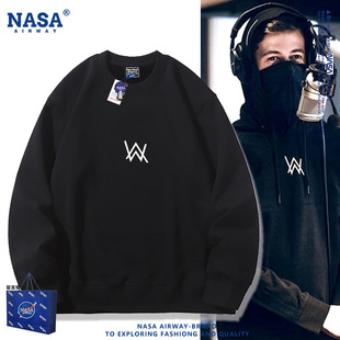 NASA联名艾伦沃克alanwalker同款DJ潮圆领卫衣男女生秋冬上衣新款