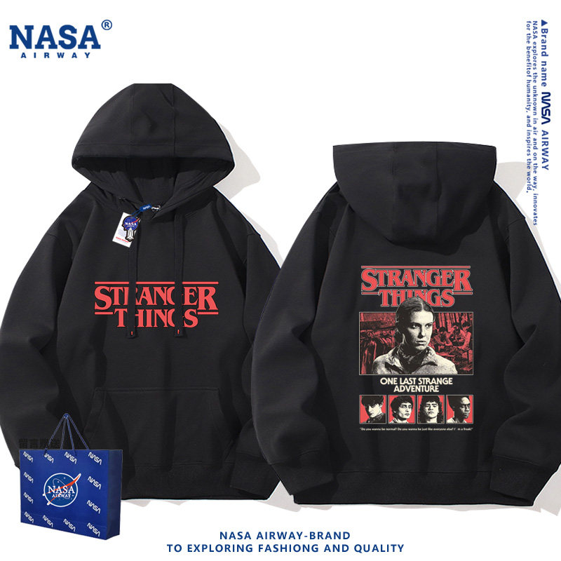 NASA AW美剧怪奇物语周边连帽卫衣男女生百搭休闲薄款上衣新款潮