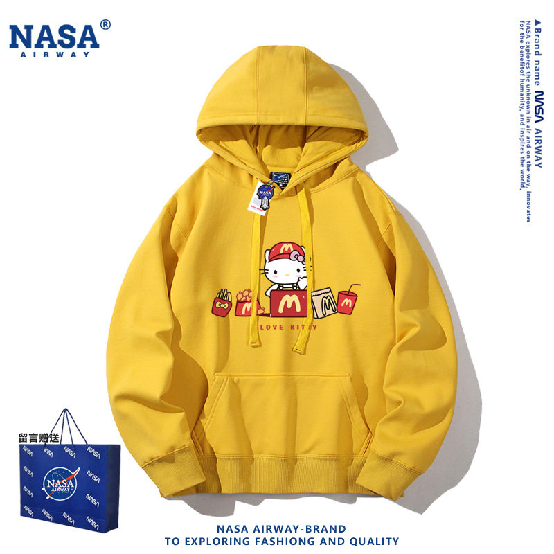 NASA联名Kitty凯蒂猫联名麦当劳潮牌连帽卫衣你春秋薄款上衣新款