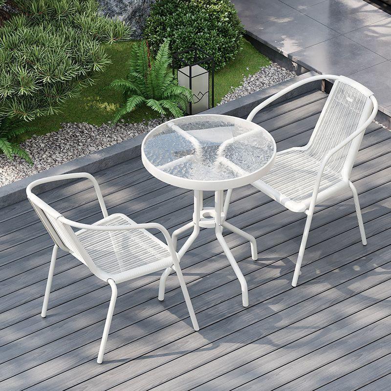 2025金属户外桌椅组合现代简约庭院阳台露天客厅休闲家具可叠放