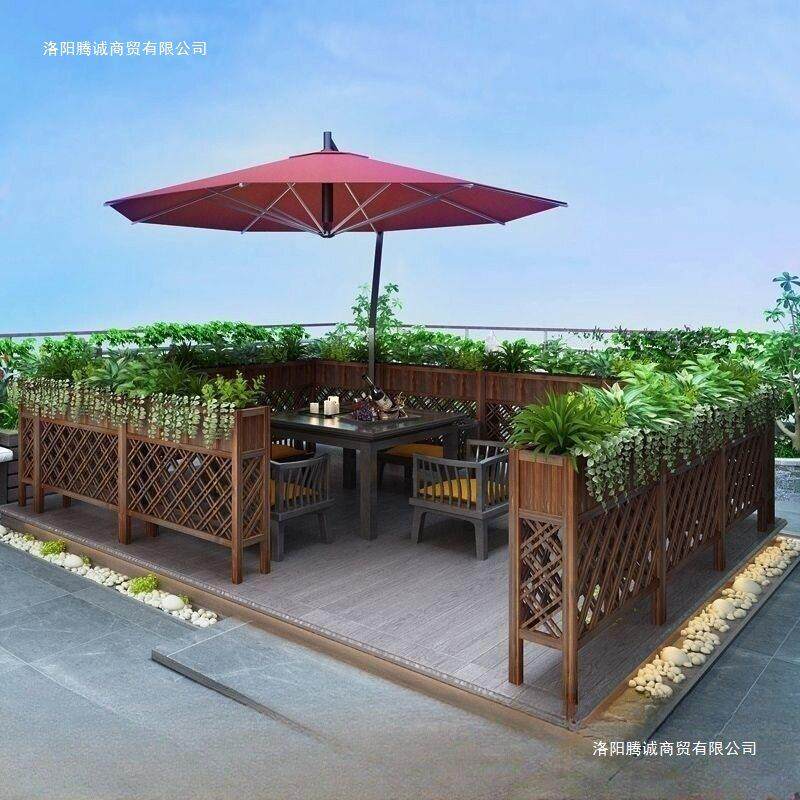 隔断花架子户外庭院防腐木栅栏阳台花架餐厅室外围栏花箱隔断围栏