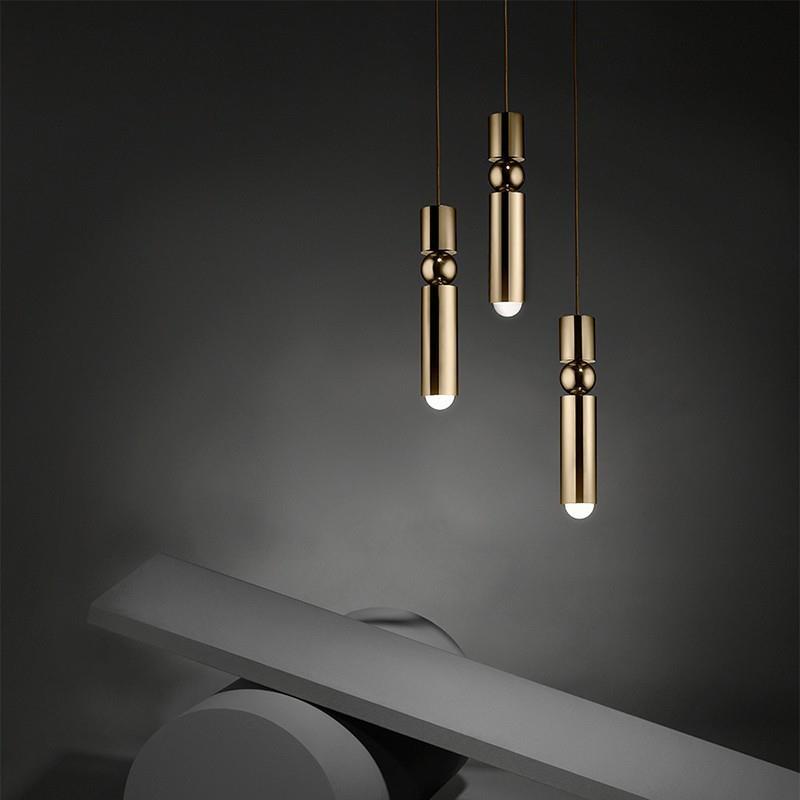 北欧后现代简约主题餐厅吧台床头酒吧西餐厅单头铁艺楼梯小吊灯具