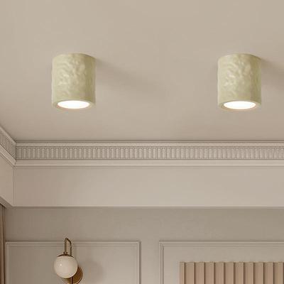 法式简约圆形明装筒灯走廊过道玄关灯北欧奶油风无主灯卧室衣帽间