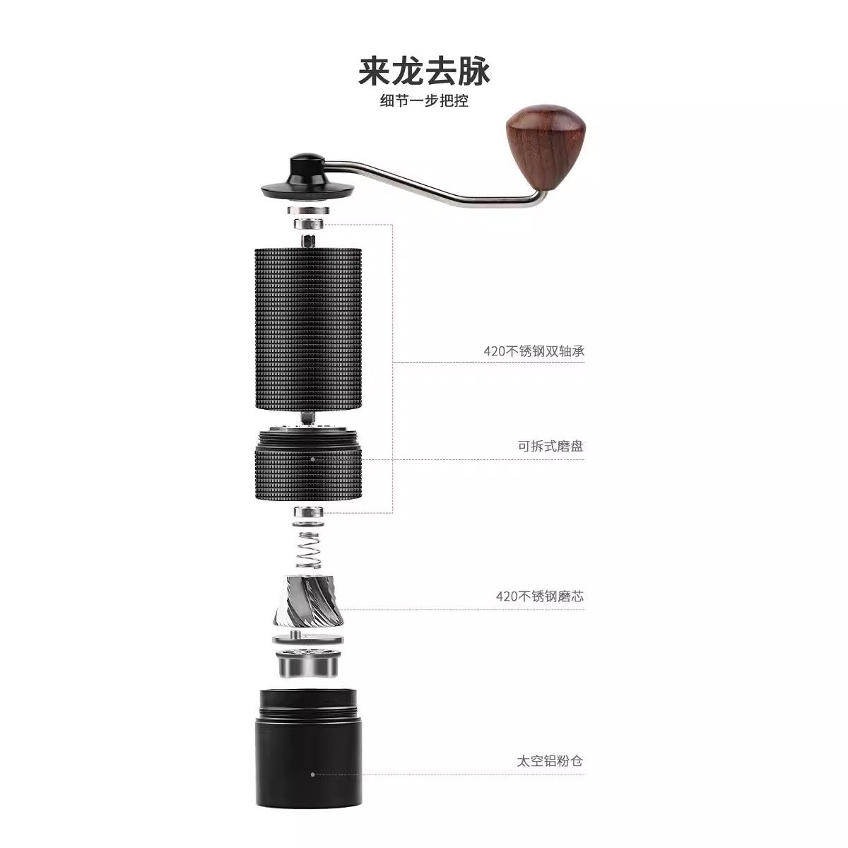 磨豆机咖啡机手摇磨豆机便携研磨机不锈钢咖啡机研磨器外调节磨豆