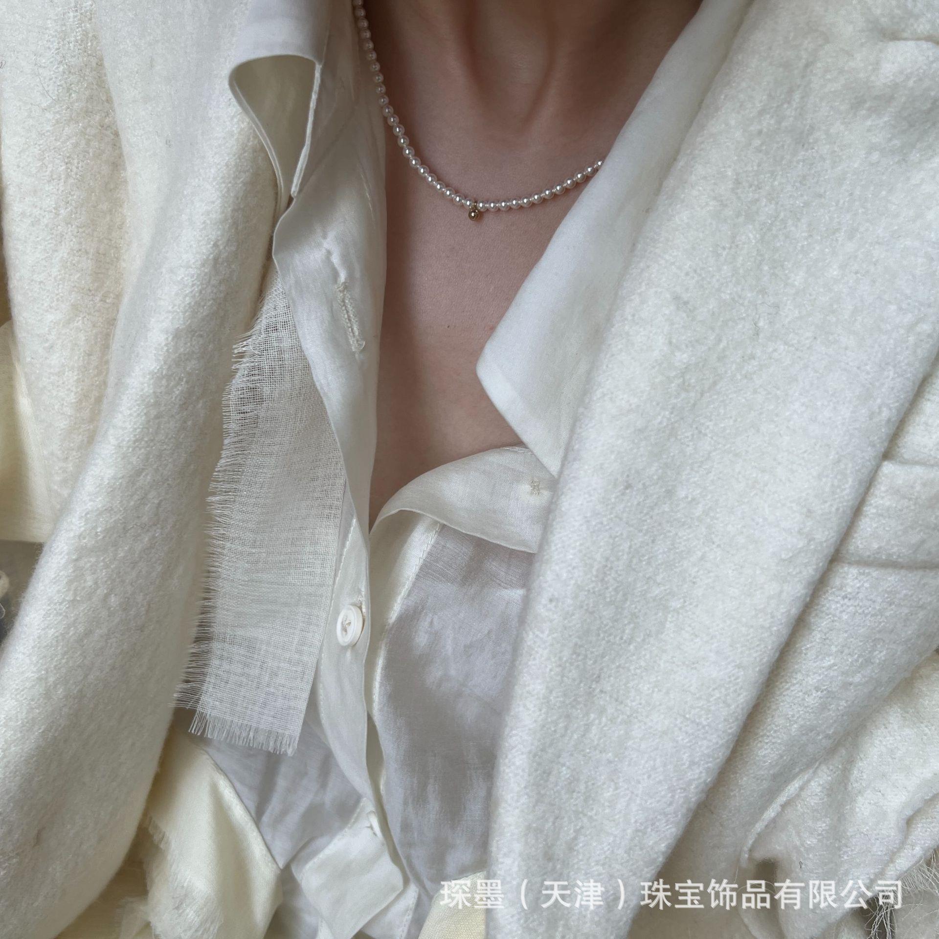 琛墨时尚小众迷你珍珠项链优雅珍珠链女复古百搭通勤设计感锁骨链