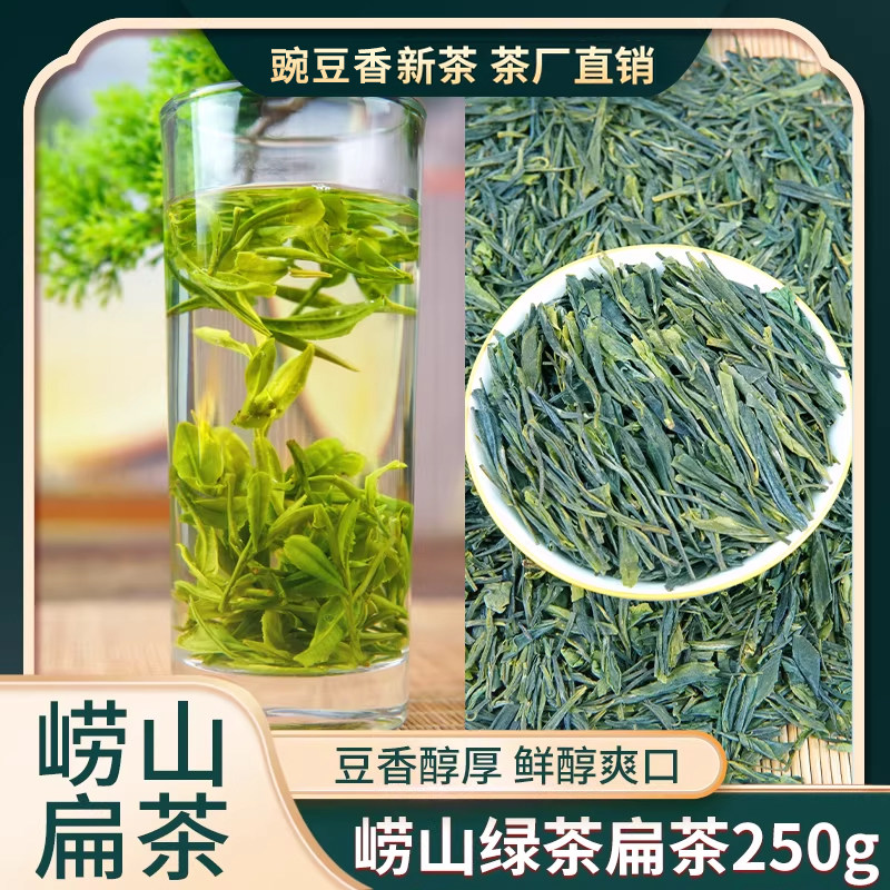崂山绿茶扁茶浓香豆香2026新茶250g袋装茶叶山东青岛特产