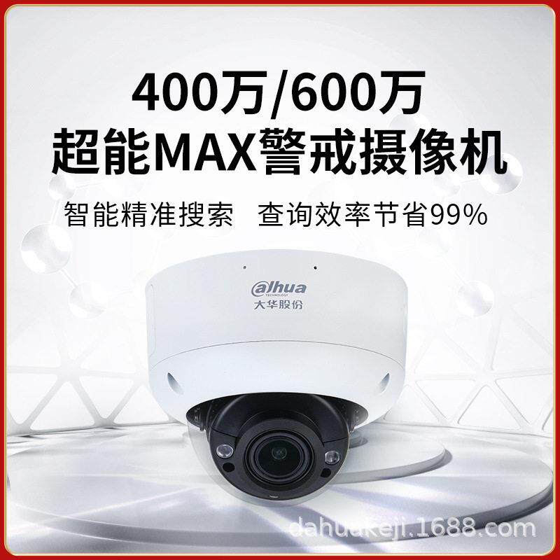大华400万红外双光人车摄像头半球监控安防网络摄像机HDBW4443R