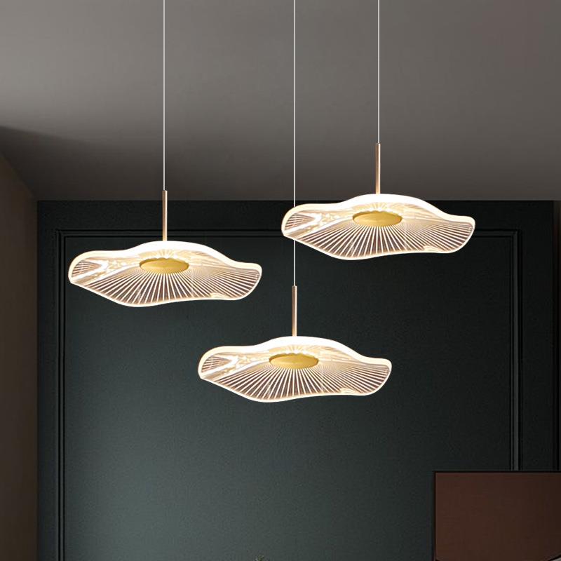 北欧餐厅吊灯荷叶艺术中式橱窗收银吧台前台书房玄关过道小吊灯