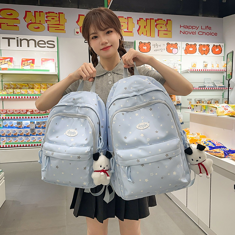 书包女大学生初中高中韩版双肩包图片
