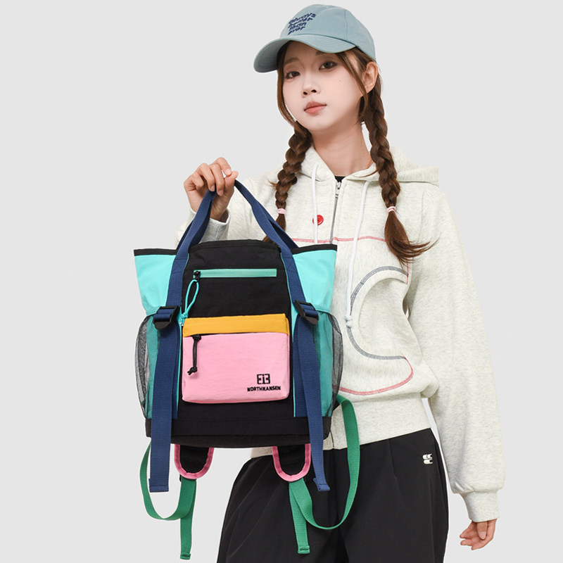 大容量旅行双肩包斜挎手提通勤男女背包2026新款多巴胺学生电脑包