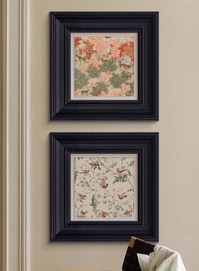法式复古装饰画中古风饭厅高级挂画伊甸园黑框画卧室牀头小众壁画
