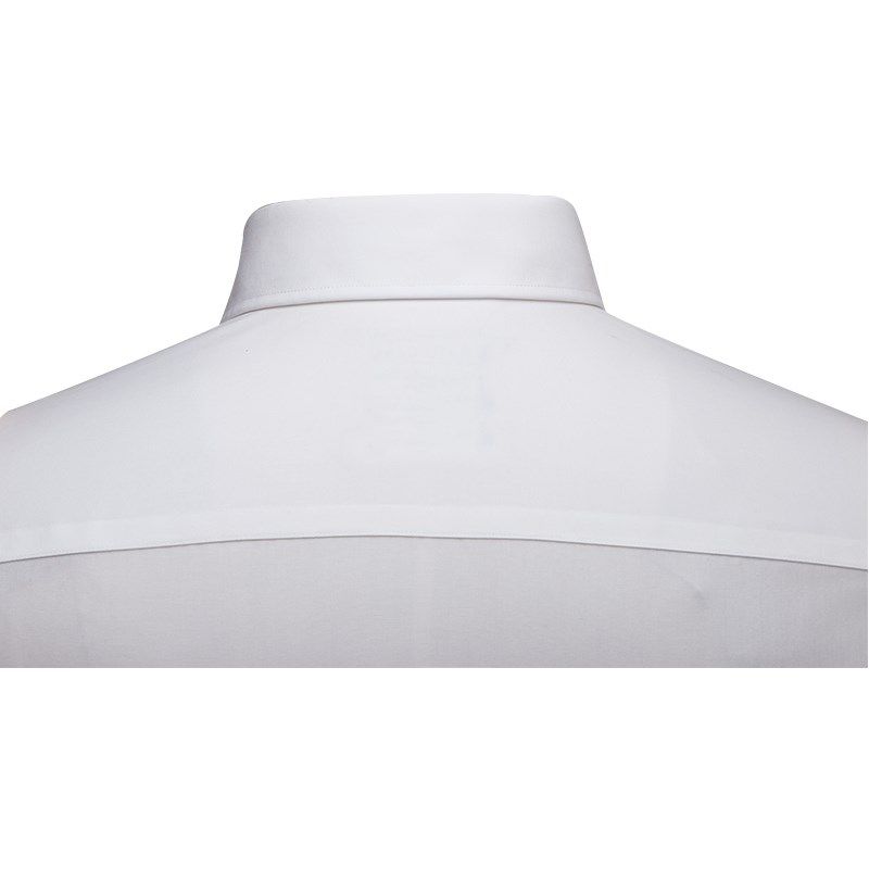 商务白衬衫男长袖免烫纯棉抗皱寸立领新郎正装男士西装白色衬衣男