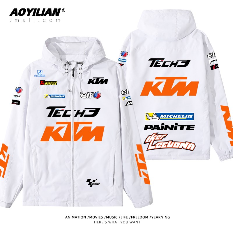 KTM Tech3车队重机车爱好者夹克冲锋衣男女骑行比赛上衣服外套潮