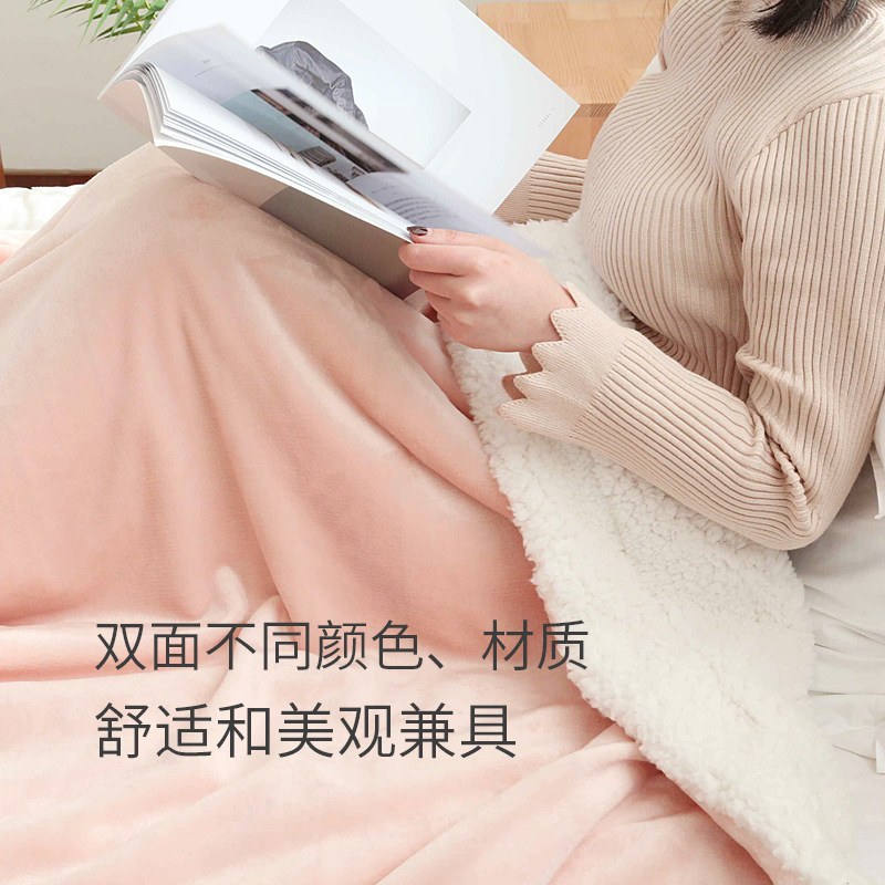 双层羊羔绒毛毯加厚法兰绒盖毯床单双人空调被子秋冬沙发休闲毯