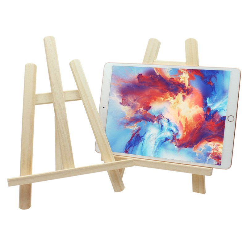 木质平板画架手机展示支架圆头美术画架实木桌面画架