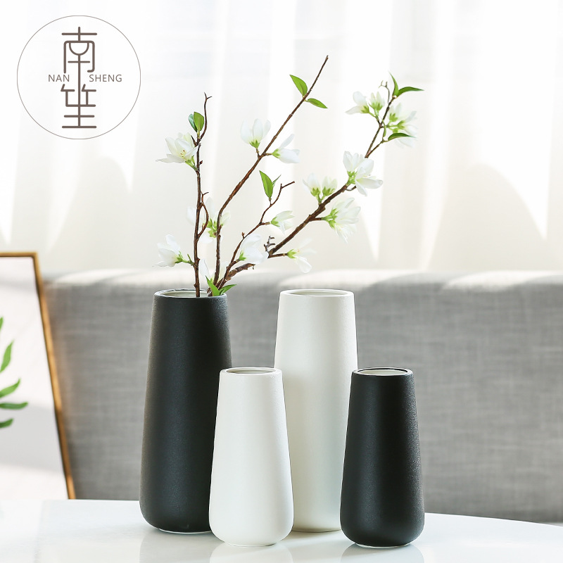 欧式简约仿真花干花水培陶瓷花瓶家居玄关花器摆件装饰工艺品