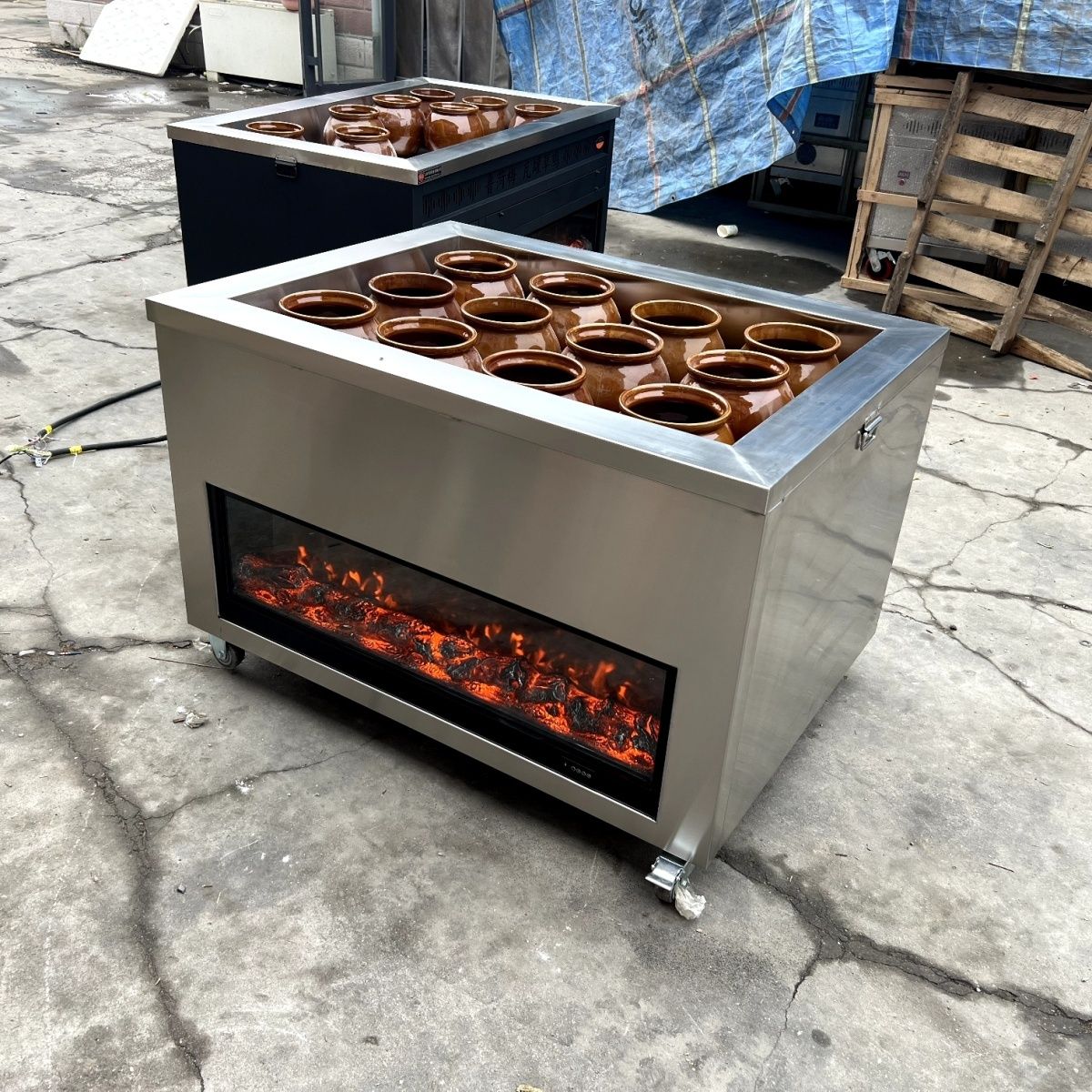 传统古法养生瓦罐煨汤炉商用石子炖汤炉煲汤机厂家