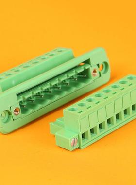 2Edgwc5.08/3.81-2P3P插件无焊壁挂式端子排铜排2Edg双端子接线