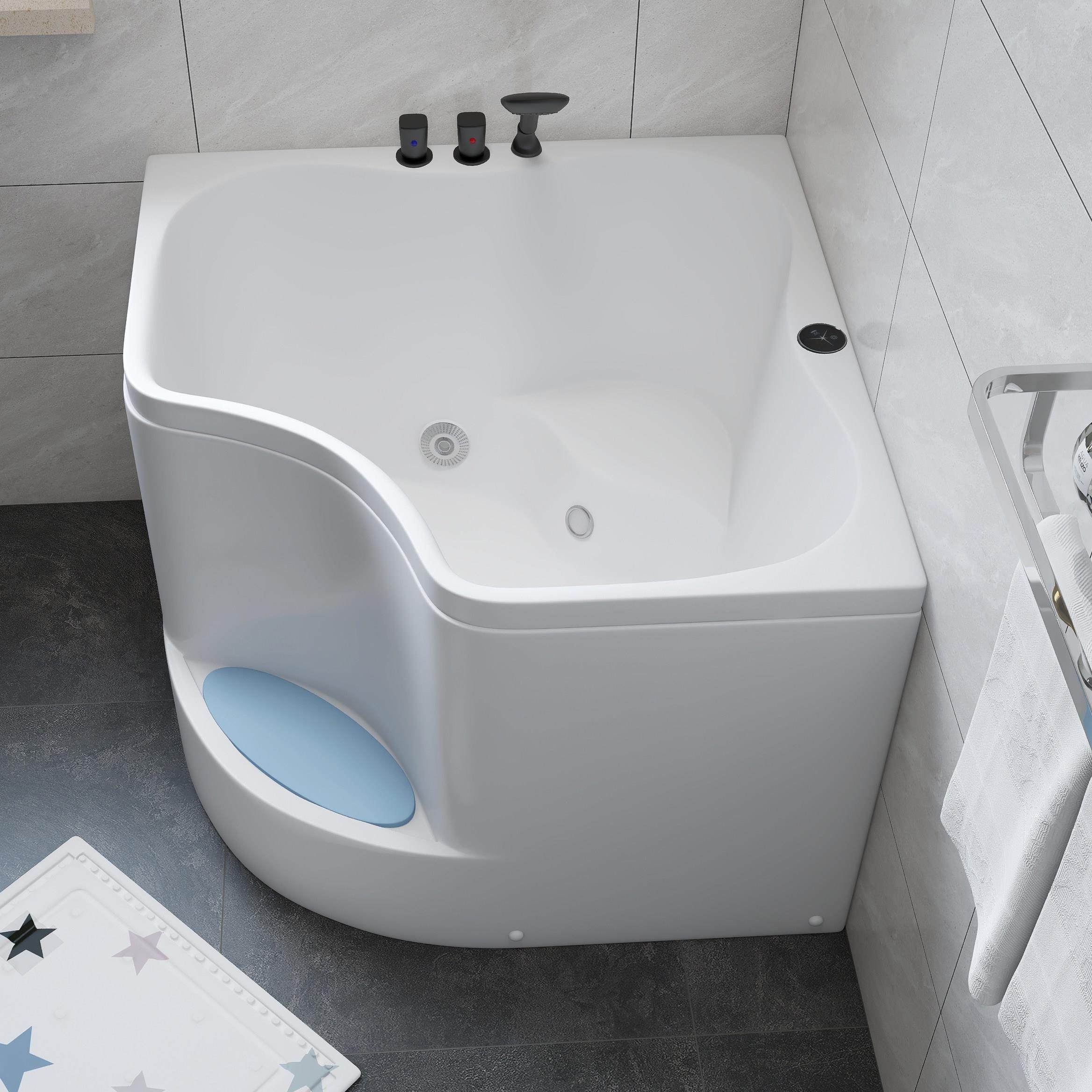 仕奥莎步入式浴缸 日式迷你深泡浴缸 三角转角按摩浴缸