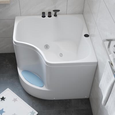 仕奥莎步入式浴缸 日式迷你深泡浴缸 三角转角按摩浴缸