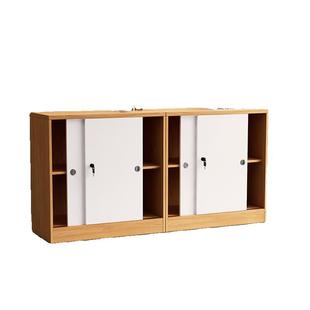 办公室柜推拉移门文件柜矮柜木质资料柜打印机柜落地储物隔断边柜