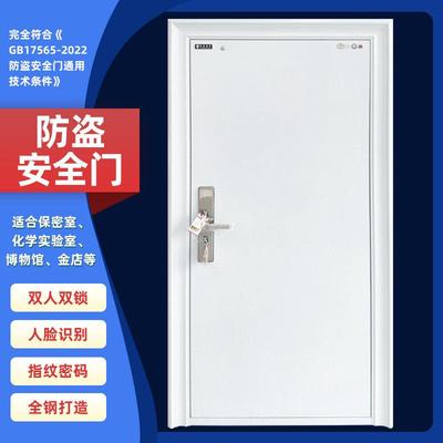 银行甲级防盗门乙级双锁电控门子母白色入户门智能指纹密码锁定制