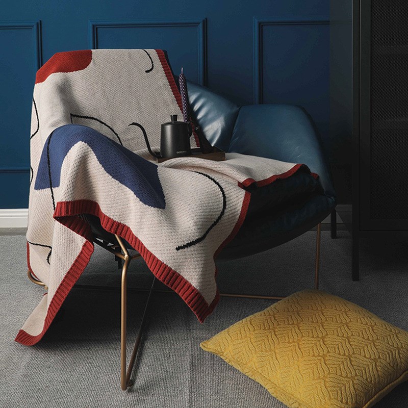 北欧风小毯子办公室午睡毯秋季纯棉毛巾被毛毯被子单人空调毯盖毯