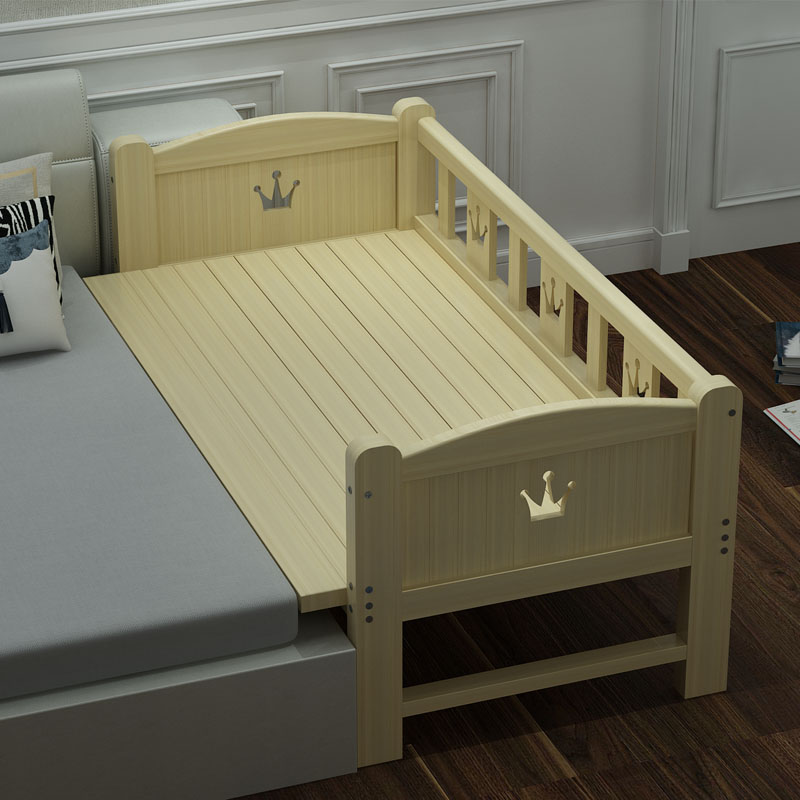 可定做儿童拼接床 实木男孩女孩婴儿床边床 加宽床宝宝延伸单人床