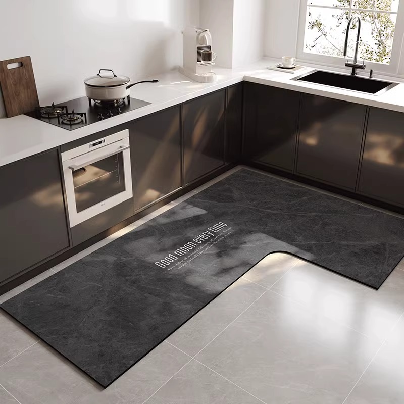 厨房地垫7字l形吸水家防水专用防滑可擦免洗防油耐脏地毯长条脚垫