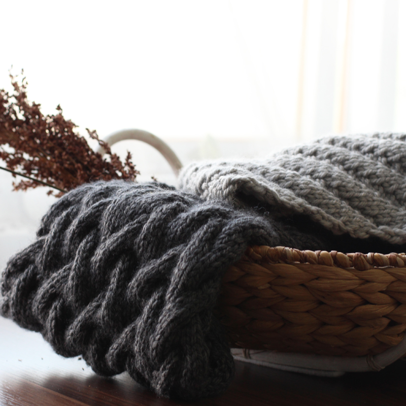 乐编棒针初学者围巾自织手工编粗毛线团柔 diy男士女友礼物材料包