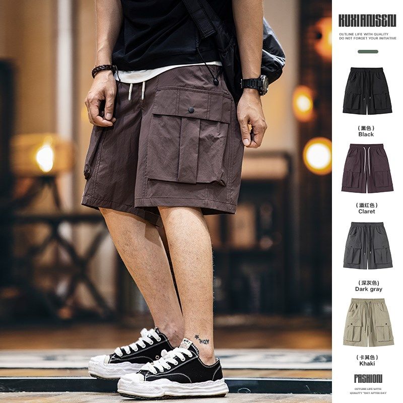 2025新款夏季复古工装短裤男款美式户外轻薄五分裤子男士休闲中裤,男装,短裤,淘宝优惠券,粉丝福利购,淘宝优惠卷