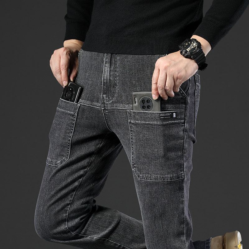 2023新品秋冬款多口袋宽松潮流六兜男士牛仔裤弹力男款直筒长裤男,男装,牛仔裤,淘宝优惠券,粉丝福利购,淘宝优惠卷
