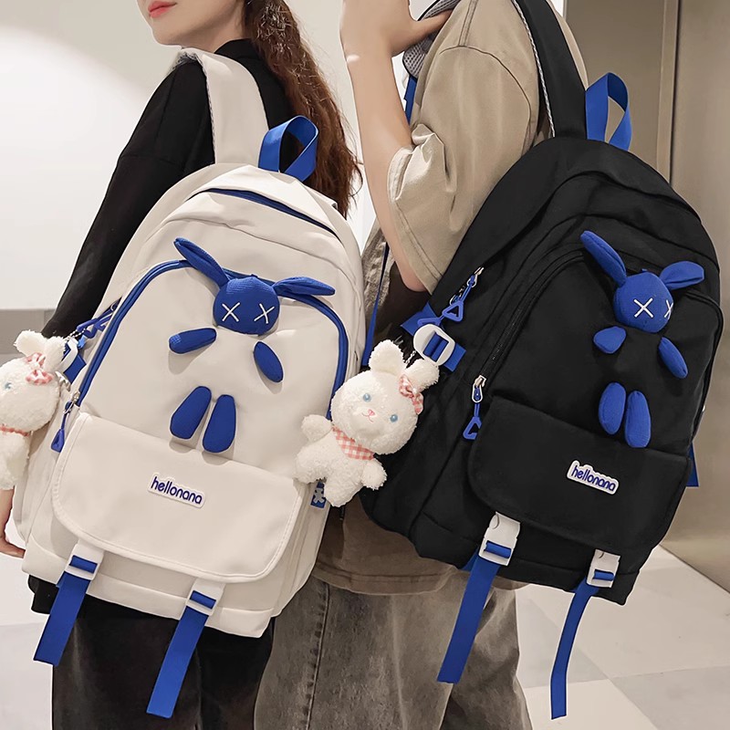 初中生书包高中学生女生轻便男生小学生儿童拼色双肩背包2024新款