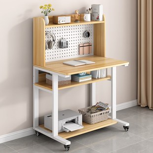 洞洞板电脑桌学生家用书桌书架一体简约学习桌子小型置物架写字台