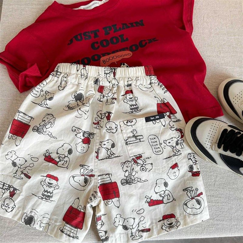 2024夏季薄款裤子满印卡通纯棉短裤男女儿童夏季新款中性休闲裤子,童装/婴儿装/亲子装,裤子,淘宝优惠券,粉丝福利购,淘宝优惠卷