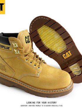 经典马丁靴情侣款大黄靴水晶底真牛皮防水高帮男女工装鞋PVWC7401