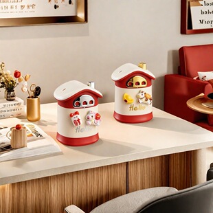 牙签筒塑料按压式自动弹出轻奢高级创意卡通马雪屋家用餐饮牙签盒